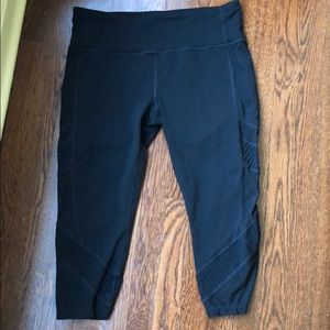 Athleta capri pants with mesh inserts